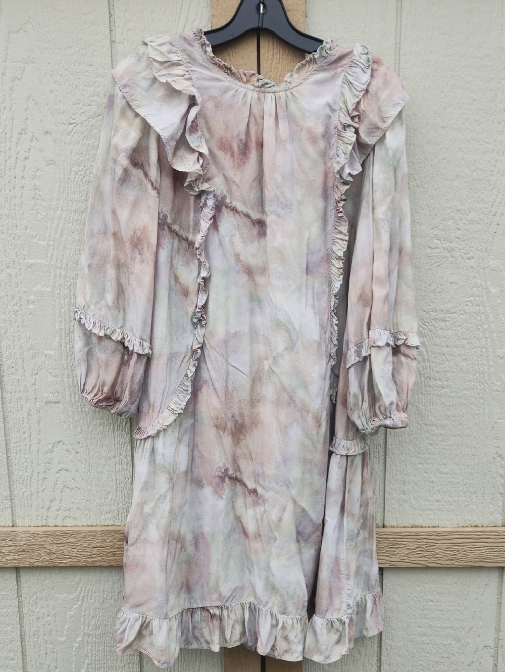 Current Air Boho Woodland Goblin Fairy Anthropologie Ruffle Earthy Dress Small